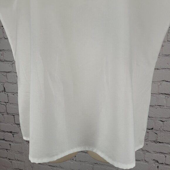 VTG Lady Arrow White Sheer Lightweight Short Sleeve Top Blouse USA Made Size 12 - Picture 7 of 12